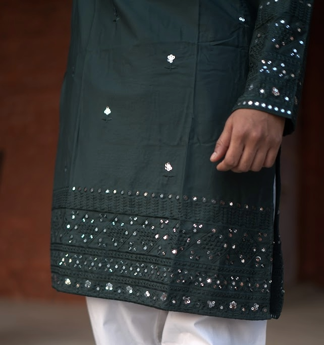 Premium Embroidered decent work (Midnight Blue)