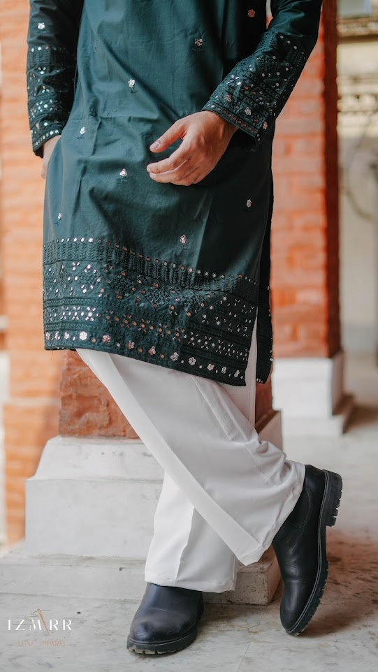 Premium Embroidered decent work (Midnight Blue)