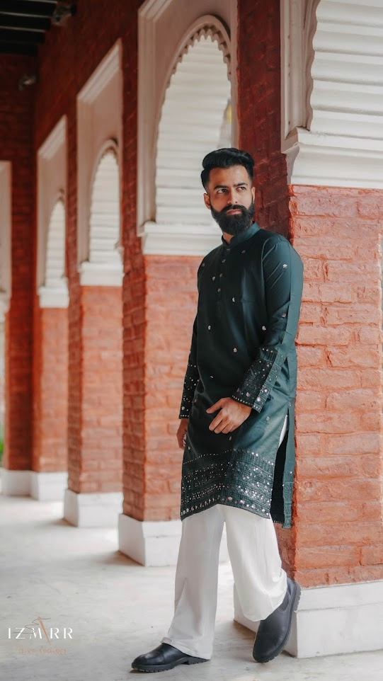 Premium Embroidered decent work (Midnight Blue)