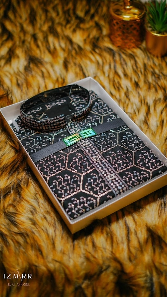 Premium Embroidered Panjabi in black work