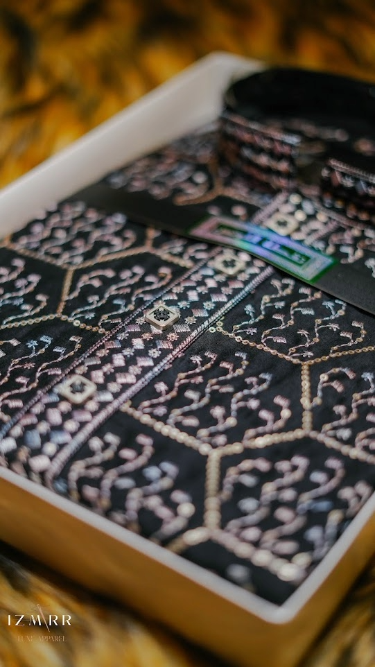 Premium Embroidered Panjabi in black work
